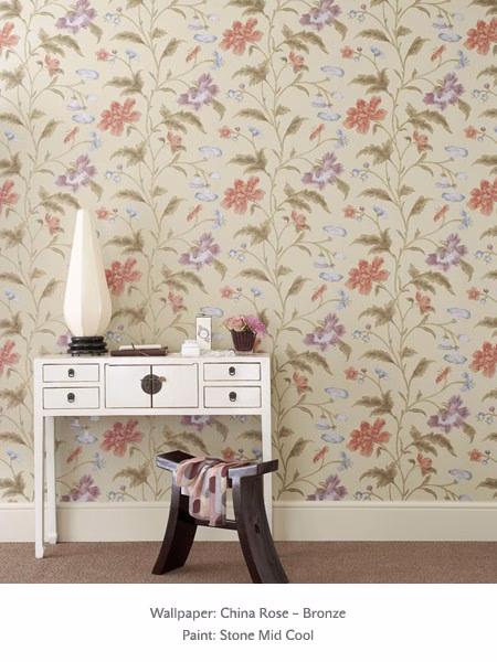 Обои Little Greene Archive Trails China Rose - Bronze 0275CHBRONZ фото в интерьере
